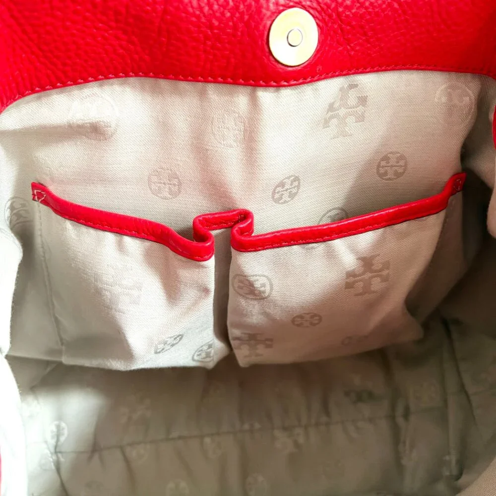 Tory Burch 4-way Amanda Classic Handle Hobo in New Carnival Red Pebbled Leather